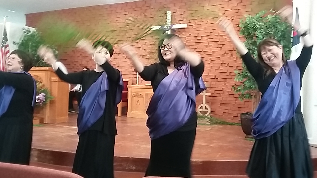 POUVCC Hula Dance Group at Sunday worship service